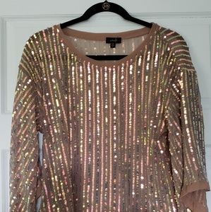 Vici dolls Sequin three quarter length shirt.
